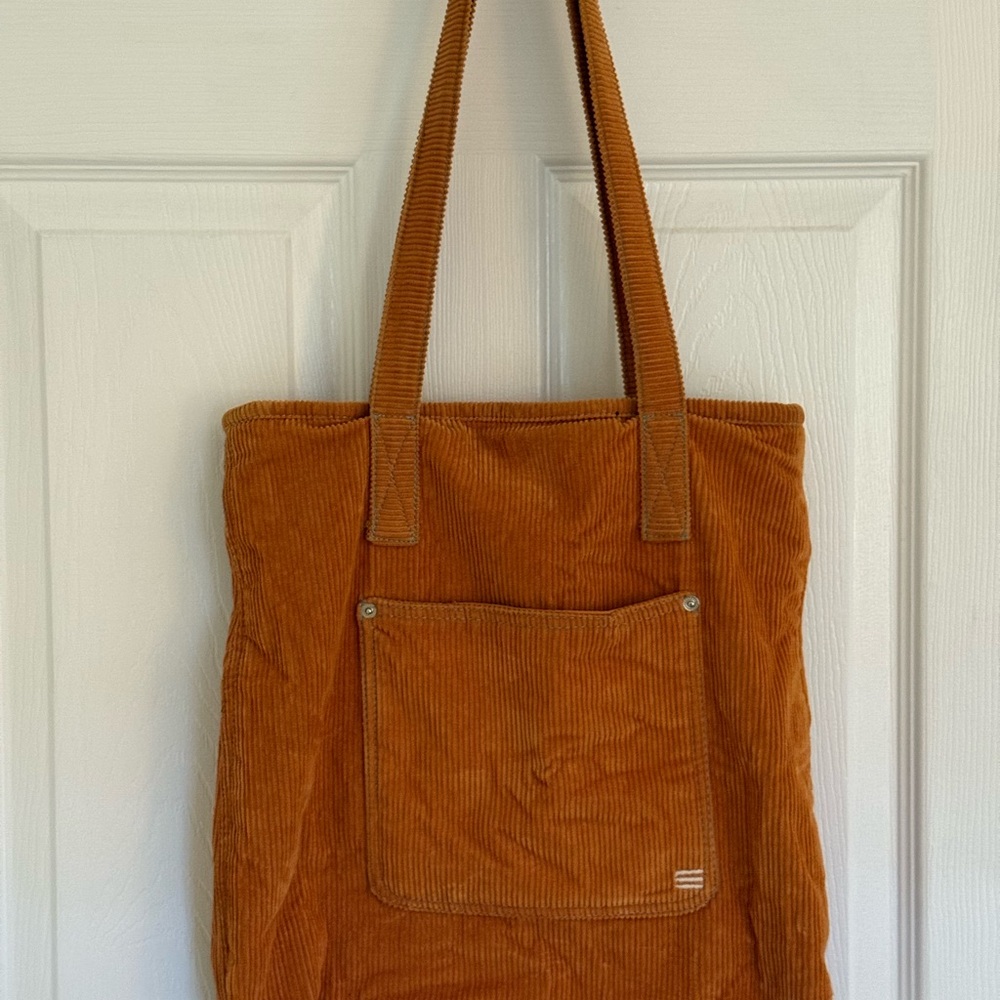 Corduroy Tote Bag in Rust Orange